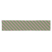 Chemin De Table Court Dessin chevron zigzag vert rose (Horizontal)