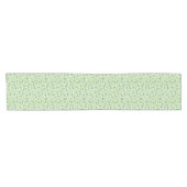 Chemin De Table Court Dessin feuillu vert menthe (Horizontal)