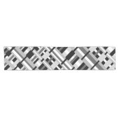 Chemin De Table Court Diagonale plaid en noir, blanc et gris (Horizontal)