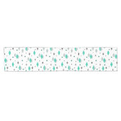 Chemin De Table Court Diamants de l'âge spatial Turquoise Blanc (Horizontal)