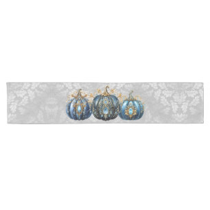 Chemin De Table Court Disposable Beau citrouille bleu bejeweled