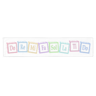 Chemin De Table Court "Do Re Mi" Plein Octave Solfege Blocs De Bébé Mu