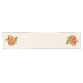 Chemin De Table Court Donner Merci citrouille floral (Horizontal)