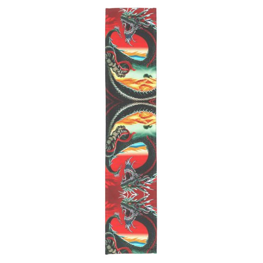 CHEMIN DE TABLE COURT DRAGON ASIATIQUE (Devant)