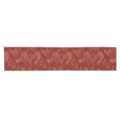Chemin De Table Court Dragon chinois or et rouge foncé (Horizontal)