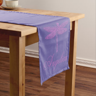 Chemin De Table Court Dragonfly Imaginaire rose et violet