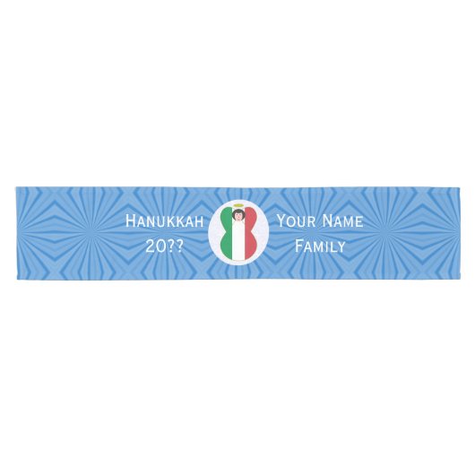 Chemin De Table Court Drapeau Angel italien pour Hanoukka (Horizontal)