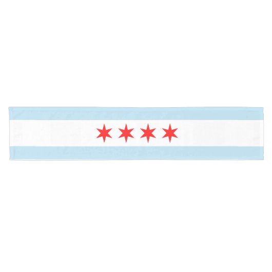 Chemin De Table Court Drapeau de Chicago (Horizontal)
