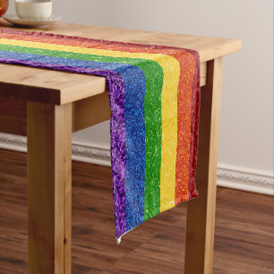 Chemin De Table Court Drapeau de la Fierté arc-en-ciel LGBT Parties scin