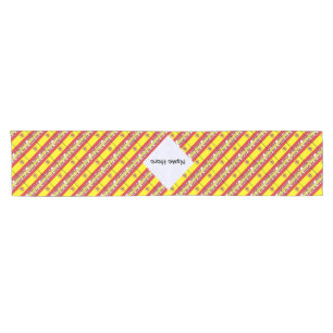Chemin De Table Court Drapeau espagnol en mosaïque avec nom personnalisé