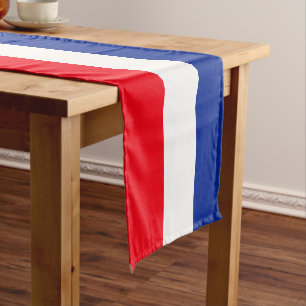 Chemin De Table Court Drapeau français festif et patriotique (73 po)