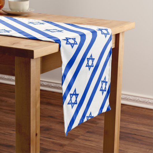 Chemin De Table Court Drapeau Israël étoile bleue de David (In Situ)