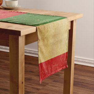 Chemin De Table Court Drapeau italien Vintage Grunge