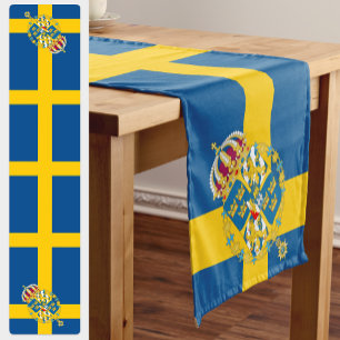 Chemin De Table Court Drapeau suédois & Voyage Suède, fans de vacances/s