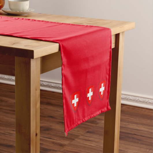Chemin De Table Court Drapeau suisse rouge (In Situ)