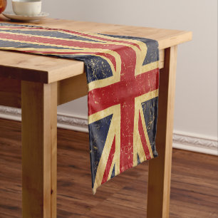 Chemin De Table Court Drapeau Union Jack britannique Vintage