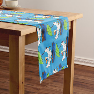 Chemin De Table Court Drôle canard avec parapluie dessin animé
