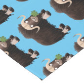 Chemin De Table Court Drôle dessin animé de boeuf musqué (Coin)