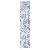 Chemin De Table Court Dusty Blue & Grey Winter Sky Floral Garden (Devant)