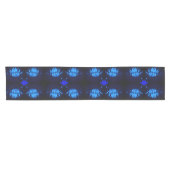 Chemin De Table Court Eau bleu brillant Lily Lotus Fleur Abstraite (Horizontal)