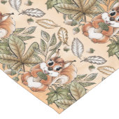 Chemin De Table Court Écureuil d'automne et Feuilles (Coin)