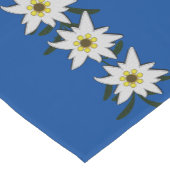Chemin De Table Court Edelweiss Blanc Sur Bleu (Coin)