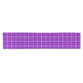 Chemin De Table Court Electric Violet and Fuchsia Plaid Purple Pink (Horizontal)
