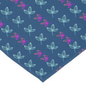 Chemin De Table Court Elegan bleu vert&rose Feuilles (Coin)