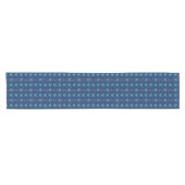 Chemin De Table Court Elegan bleu vert&rose Feuilles (Horizontal)