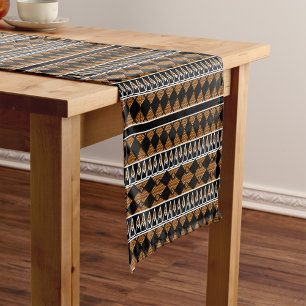 Chemin De Table Court Elégance vers la terre : Motif tribal africain