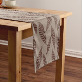 Chemin De Table Court Élégant Boho Block personnalisé Feuilles d'impress (In Situ)