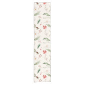 Chemin De Table Court Elégant Boho Poinsettia Verdure Noël hiver (Devant)