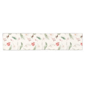 Chemin De Table Court Elégant Boho Poinsettia Verdure Noël hiver (Horizontal)