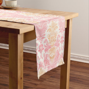 Chemin De Table Court Élégant Damas rose clair