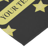 Chemin De Table Court Elegant Gold & Black Star Pattern Monogram (Coin)