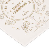 Chemin De Table Court Élégant Gold Line Art Noël (Coin)