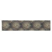 Chemin De Table Court Elégant Gold Mandala Black Design (Horizontal)