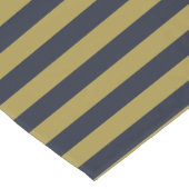 Chemin De Table Court Elégant Gold & Navy Blue Vertical Stripes (Coin)