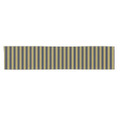 Chemin De Table Court Elégant Gold & Navy Blue Vertical Stripes (Horizontal)