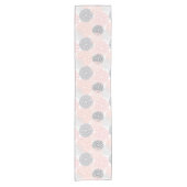 Chemin De Table Court Élégant gris rose dahlia floral (Devant)