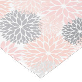 Chemin De Table Court Élégant gris rose dahlia floral (Coin)