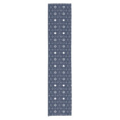 Chemin De Table Court Élégant Noël scandinave bleu blanc (Devant)