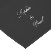 Chemin De Table Court Élégant noir blanc Mariage de script Runner table (Coin)