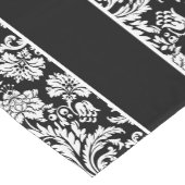 Chemin De Table Court Elégant noir et blanc Damas & Stripes (Coin)