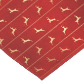 Chemin De Table Court Élégant Red & Gold Reindeer Noël (Coin)