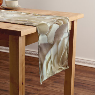 Chemin De Table Court Élégant Rose floral Motif pétal