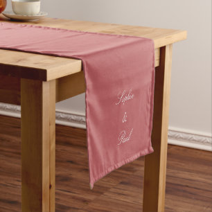 Chemin De Table Court Elégant Rose rose Mariage Dusty Runner