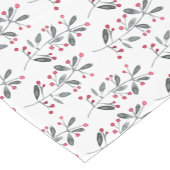 Chemin De Table Court Élégant Rouge & Green Holly Branches Noël (Coin)