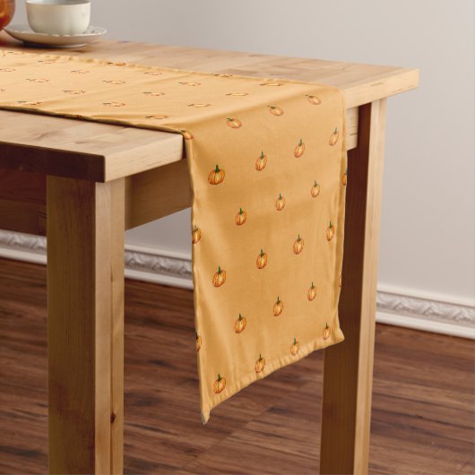 Chemin De Table Court Elegant Simple Orange Pumpkin Pattern (In Situ)