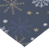 Chemin De Table Court Elegant Snowflake Pattern Dark Blue (Coin)